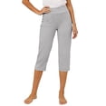 thumbnail image 2 of UDAUDU Capri Yoga Pants for Women Casual Summer Comfy Wide Leg Crop Stretchy Business Soft Work Jogger Athletic Capris with Pockets Light Gray XL, 2 of 9