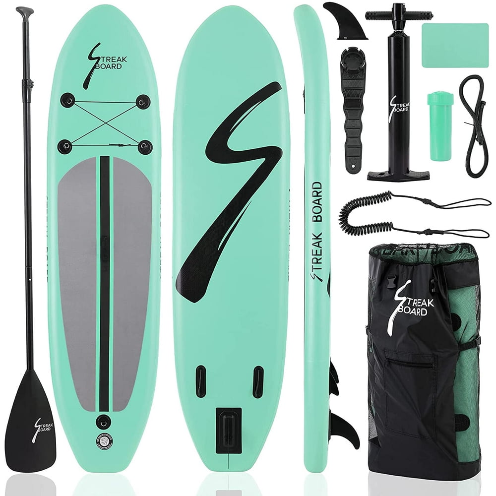 HEMBOR 10FT Inflatable Stand Up Paddle Board with 3 Fins, Carry Bag ...