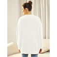 thumbnail image 5 of Women's Cardigan Open Front Oversized Button Lightweight Sweaters V Neck Loose Cardigans Knit Outwear Lightweight Knitted Sweater Tops, 5 of 5