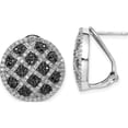 thumbnail image 1 of Sterling Silver Black And White Cz Round Omega Back Earrings (18 X 18) Made In China qe7343, 1 of 5