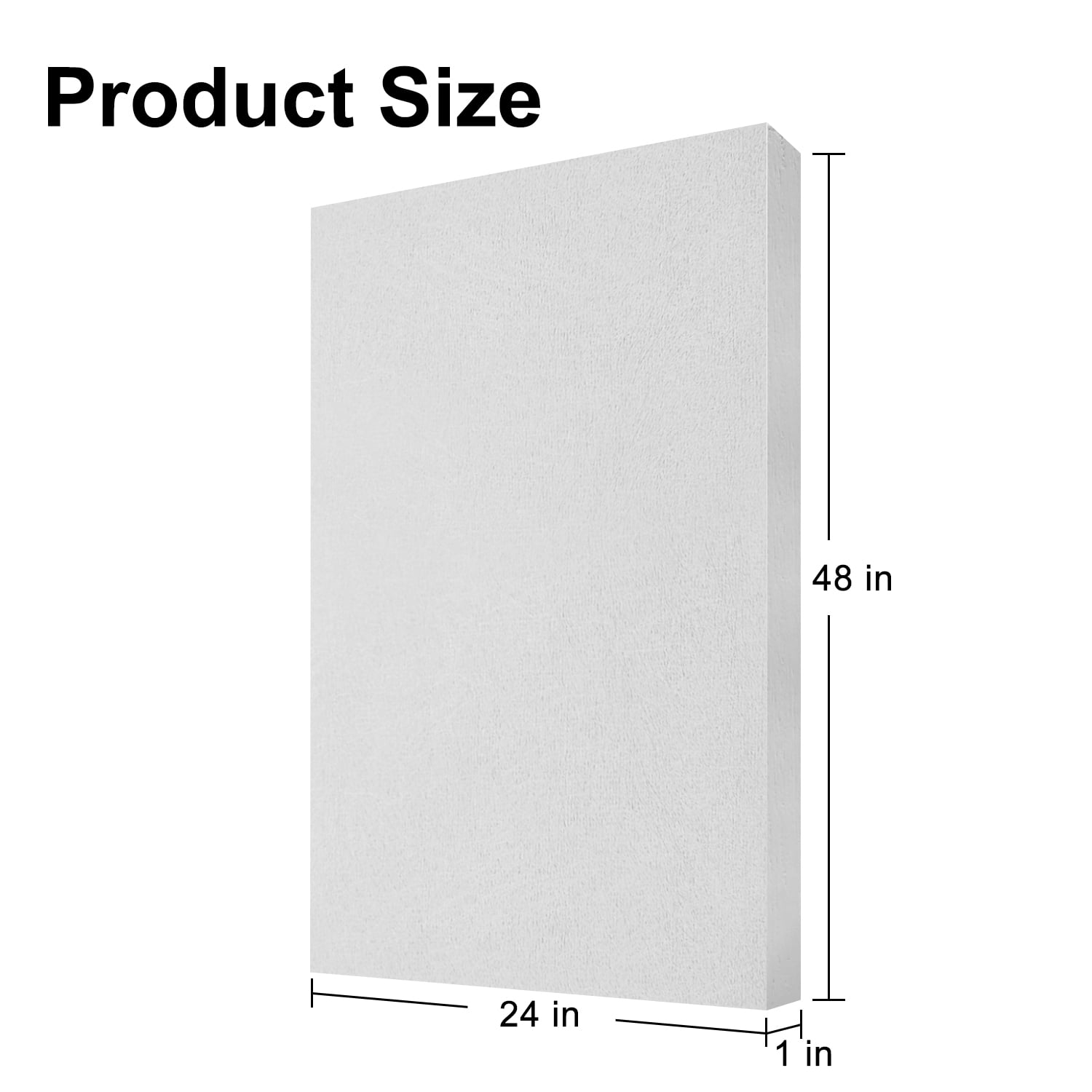 Fiberglass Sound Absorbing Noise Dampening Acoustic Panel Wall Treatment 1" x 24" x 48", White, 2-pack