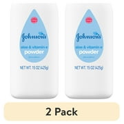 (2 pack) Johnson's Cornstarch Unisex Powder for Baby and Toddler with Aloe & Vitamin E, 15 oz