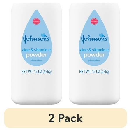 (2 pack) Johnson's Cornstarch Unisex Powder for Baby and Toddler with Aloe & Vitamin E, 15 oz