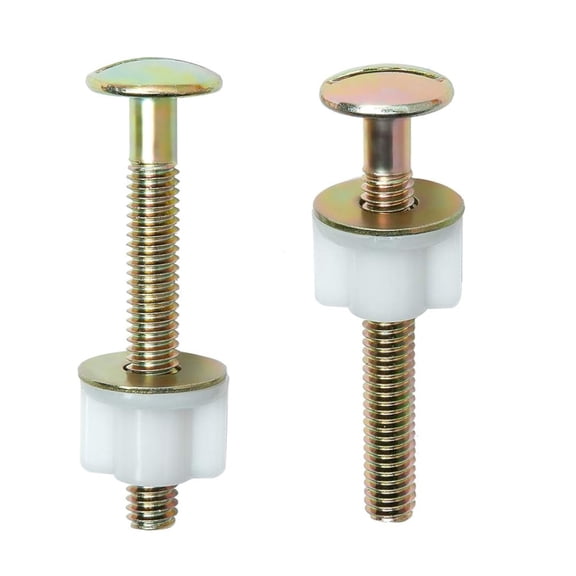 2Pcs Toilet Seat Screws, Steel Toilet Seat Hinge Bolts and Nuts, Heavy Duty Toilet Seat Fastener with Plastic Nuts and Metal Washers, Toilet Hardware Replacement for Top Mount Toilet Seat Hinges