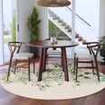 thumbnail image 4 of Sage Green Eucalyptus Leaves Round Area Rugs Collection 5', Weeping Floral Summer Botanical Non Slip Indoor Circular Throw Runner Rug Floor Mat Carpet for Living Room Dining Table Bedroom Nursery, 4 of 9