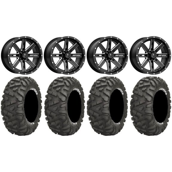 MSA Milled Boxer 14" UTV Wheels 30" BigHorn Tires Polaris RZR XP 1000 / PRO XP / Ranger XP 900/1000