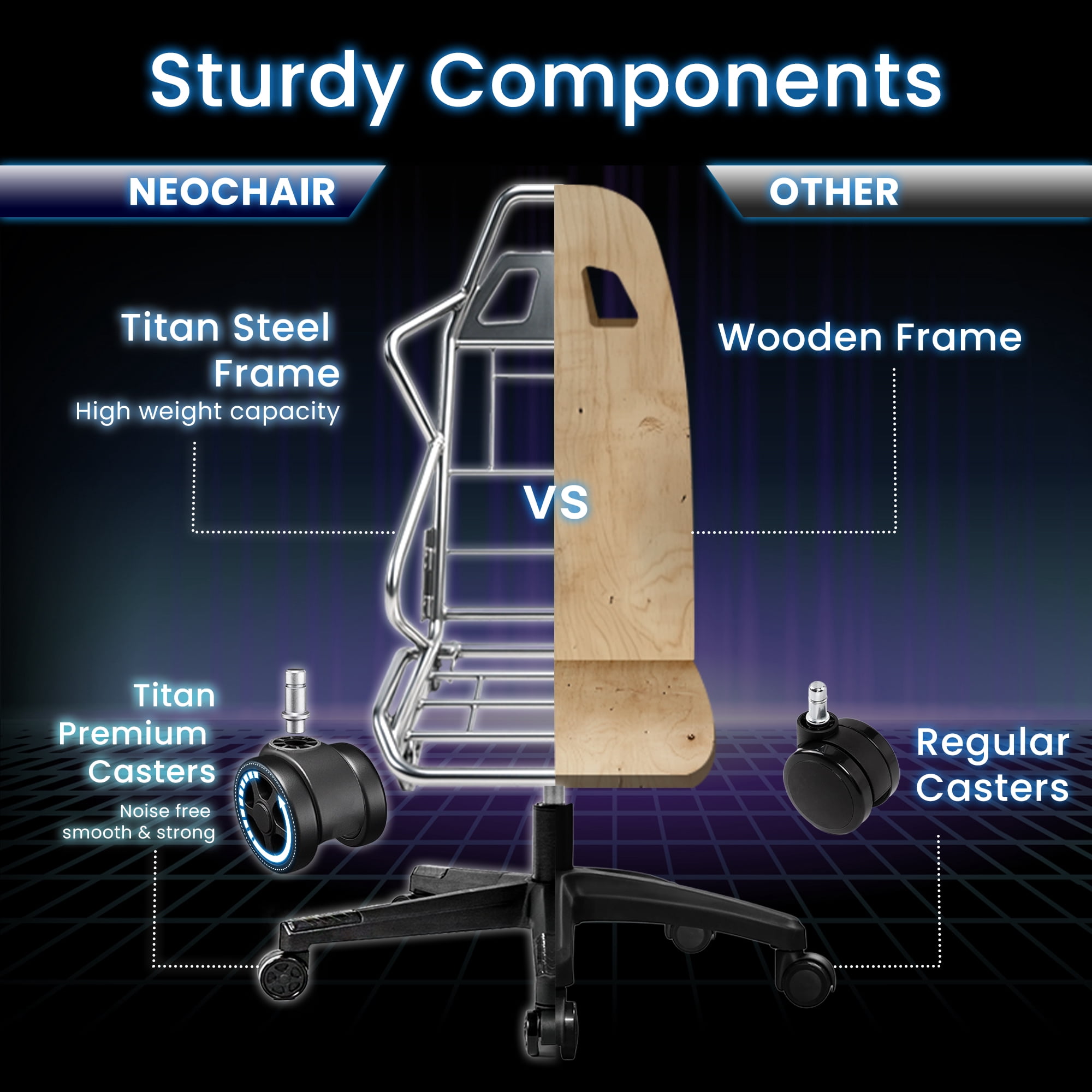 N-GEN GAMING Video Gaming Chair Office Computer Desk Use Ergonomic Reclining Backrest Adjustable Armrests Lumbar Support Footrest High Density Foam Breathable Fabric Heavy Duty Base (Grey)