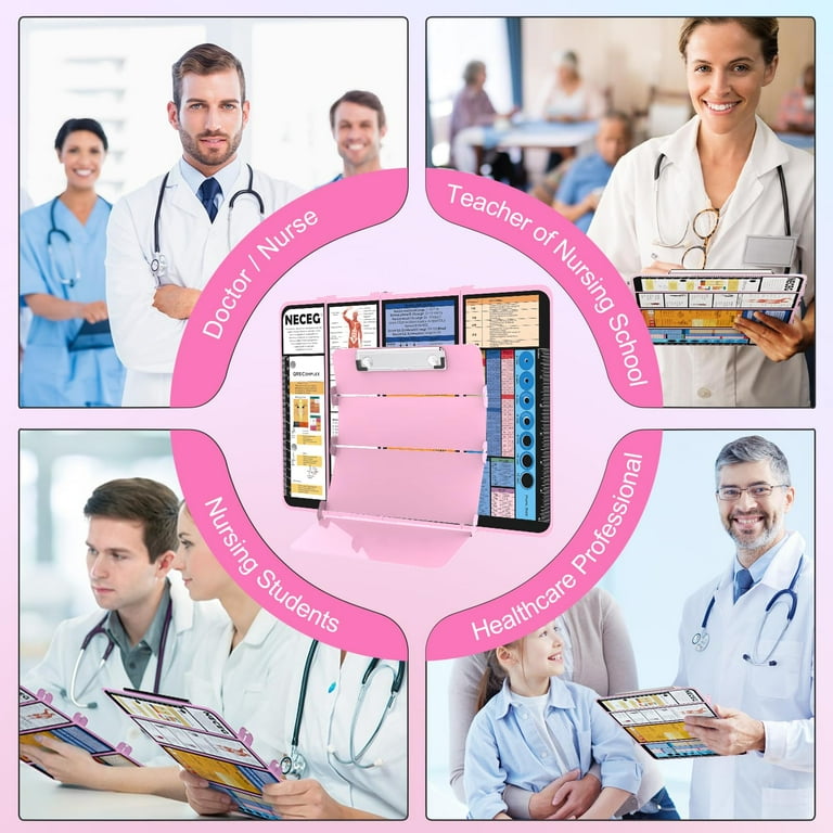 NECEG pink four fold medical learning board, nurse doctor office