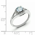 thumbnail image 4 of Sterling Silver Rhodium-Plated Diam. & Aquamarine Ring (Size 5) Made In India qbr11mar-5, 4 of 4