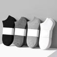 thumbnail image 4 of Calcetines de verano para hombre, negros, blancos y grises, hasta el tobillo, calcetines de pecho bajo para hombre, calcetines transpirables antiolor, calcetines desechables, 4 of 5