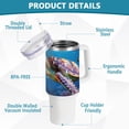thumbnail image 4 of Turtle Fish Sea Coral 40 oz Tumbler with Handle Insulated&nbsp;Travel Mug&nbsp;Lid Straw Leak Proof Steel Vacuum Water Bottles Glasses Fits in Car Cup Holder, 4 of 7