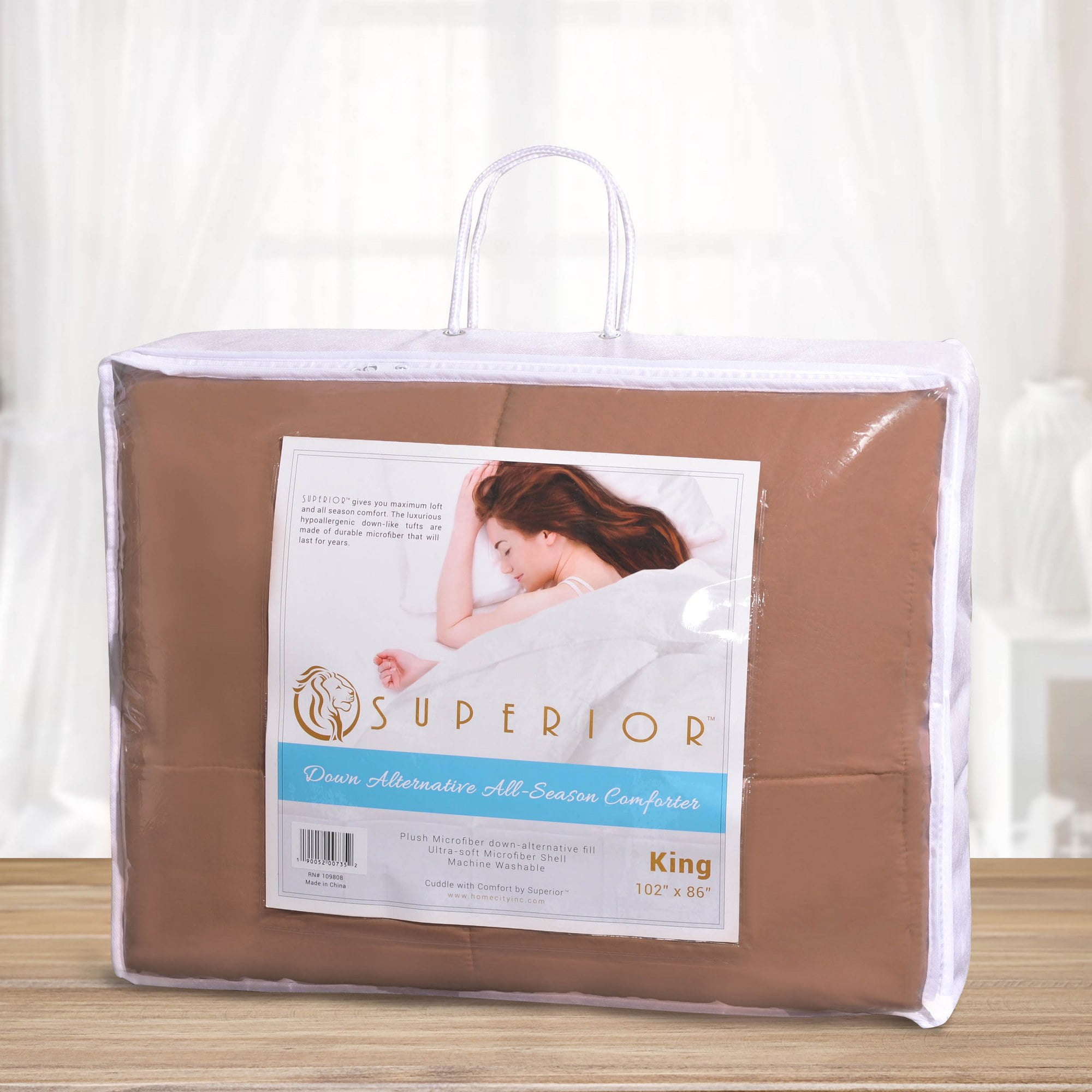 Superior Classic Reversible Comforter, Twin, Camel