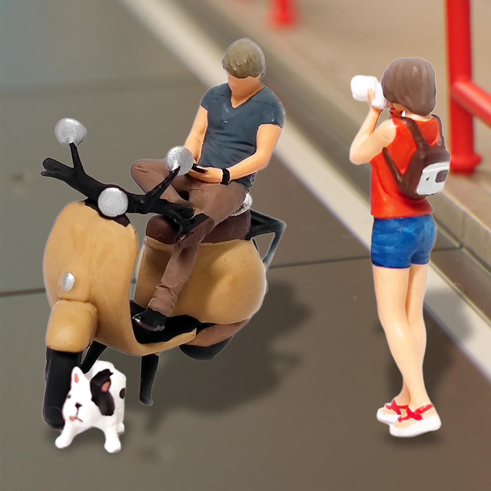 LeeQinersw 1/64 Miniature Scene Props Photography Props Motorcycle Figurines for Decoration Red