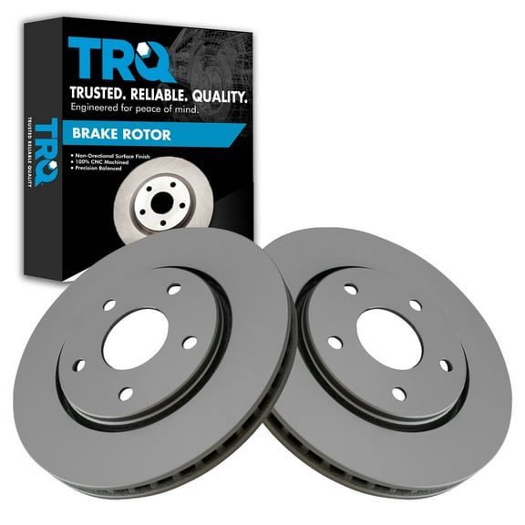 TRQ Front Brake Rotors Set Vented Premium G-Coated Fits Select 2008-2016 Chrysler Town & Country Dodge Grand Caravan 2009-2013 Journey 2012-2015 Ram C/V 2009-2014 Volkswagen Routan