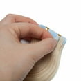 thumbnail image 5 of MY-LADY Tape in Natural Russian Human Hair Extensions Curly Body Wavy Glue Highlight Hairpiece US Stock 20PCS 22" #70 Bleach White, 5 of 10