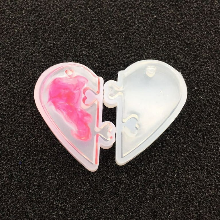  4PCS/Set Heart Shaped Epoxy Mold Silicone Mold UV Resin Love  Heart Shape Beads Resin Epoxy Jewelry Silicone Mold Pendant Molds Earrings  Jewelry for DIY Handmade Keychain Pendant (01) : Arts, Crafts