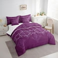 thumbnail image 3 of Feelyou Mystic Western Damask Twin Bedding Sets 7-Piece, Bohemian Flower Purple Bedding Comforter Set, Mid Century Fashion Reversible Sheet Sets, Super Cozy Room Decor, 3 of 7