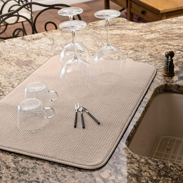 Large Dish Drying Mat for Kitchen Counter - Super-Absorbent