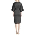 thumbnail image 2 of Theia womens  Kimono Satin Cocktail Dress, 16, Black, 2 of 3