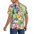 thumbnail image 2 of Rateoe Watercolor Blooming Cactus Pattern Men’s Baseball Short Sleeve Polo Shirt, Midweight Men's Shirt Golf Shirt Polo Shirts Quick Dry Short-Small, 2 of 7