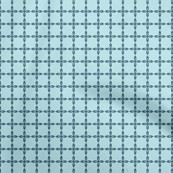 oneOone Viscose Jersey Baby Blue Fabric Asian Ikat Dress Material Fabric Print Fabric By The Yard 60 Inch Wide