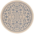 thumbnail image 2 of Safavieh Courtyard Nanda Botanical Indoor/Outdoor Area Rug, Natural/Blue, 5'3" x 5'3" Round, 2 of 8