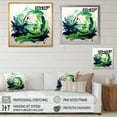 thumbnail image 4 of Designart "Expression of Green and White Abstract Ink V" Abstract Framed Wall Art Decor - Modern Green Abstract Painting Entryway Framed Wall Art Print, 4 of 6