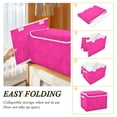 thumbnail image 4 of Hot Pink Flower Patterns Foldable Storage Bin with Lid and Handle Collapsible Storage Box 16.5 x 12.6 x 11.8 inches, 4 of 7
