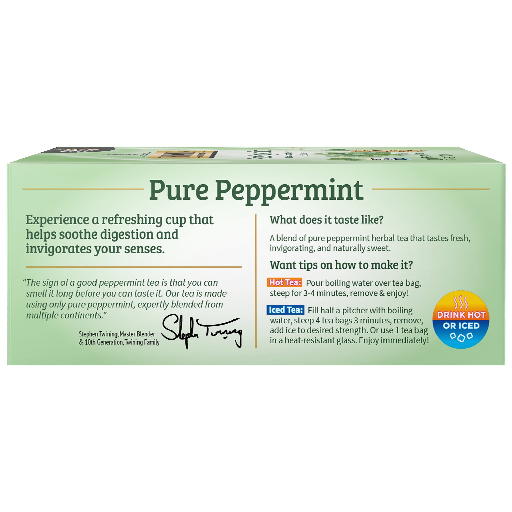 Twinings Pure Peppermint Herbal Tea Bags, Caffeine-Free, 100 Count Box