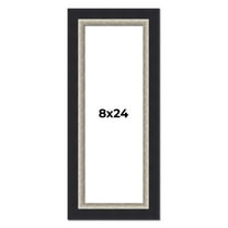 8x24 Frame Black Real Wood Picture Frame Width 2.25 Inches | Interior Frame Depth 0.5 Inches |