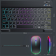 thumbnail image 2 of Kit combinado de teclado y ratón inalámbricos de 10 pulgadas con retroiluminación RGB, recargables, Bluetooth, color blanco, 2 of 8