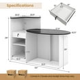 thumbnail image 3 of Costway Bureau d'Accueil avec Tiroir Verrouillable et Tablette Ajustable Plateau Ovale pour Magasin Noir, 3 of 10
