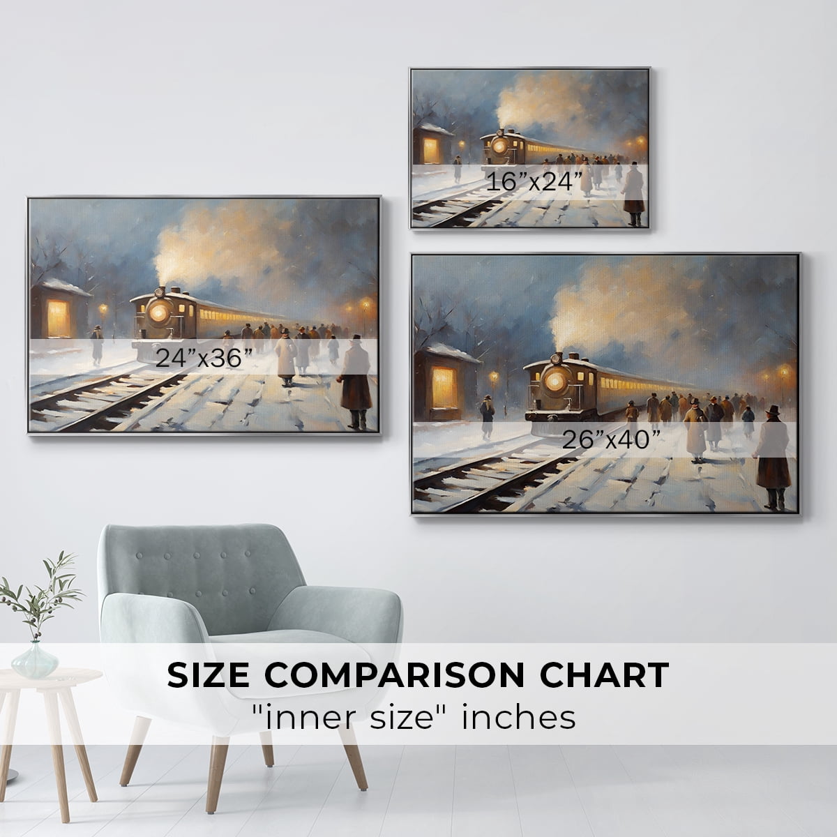 Vintage Landscape-CCI By Wexford Home Framed in Silver Wood Gallery Wrapped Canvas 25 in. x 37 in.