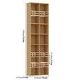 thumbnail image 4 of Hiphuta 7-Tier Double Wide Media Tower Rack, 71 X 20 X 9 Inches CD DVD Slim Storage Cabinet with Adjustable Shelves, Sturdy Tall Narrow Bookcase Display Bookshelf for Home Office, Natural, 4 of 7