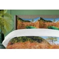 thumbnail image 4 of Ambesonne Nature Duvet Cover Sets, Idyllic Autumn Season, 2-King, Green Amber, 4 of 7