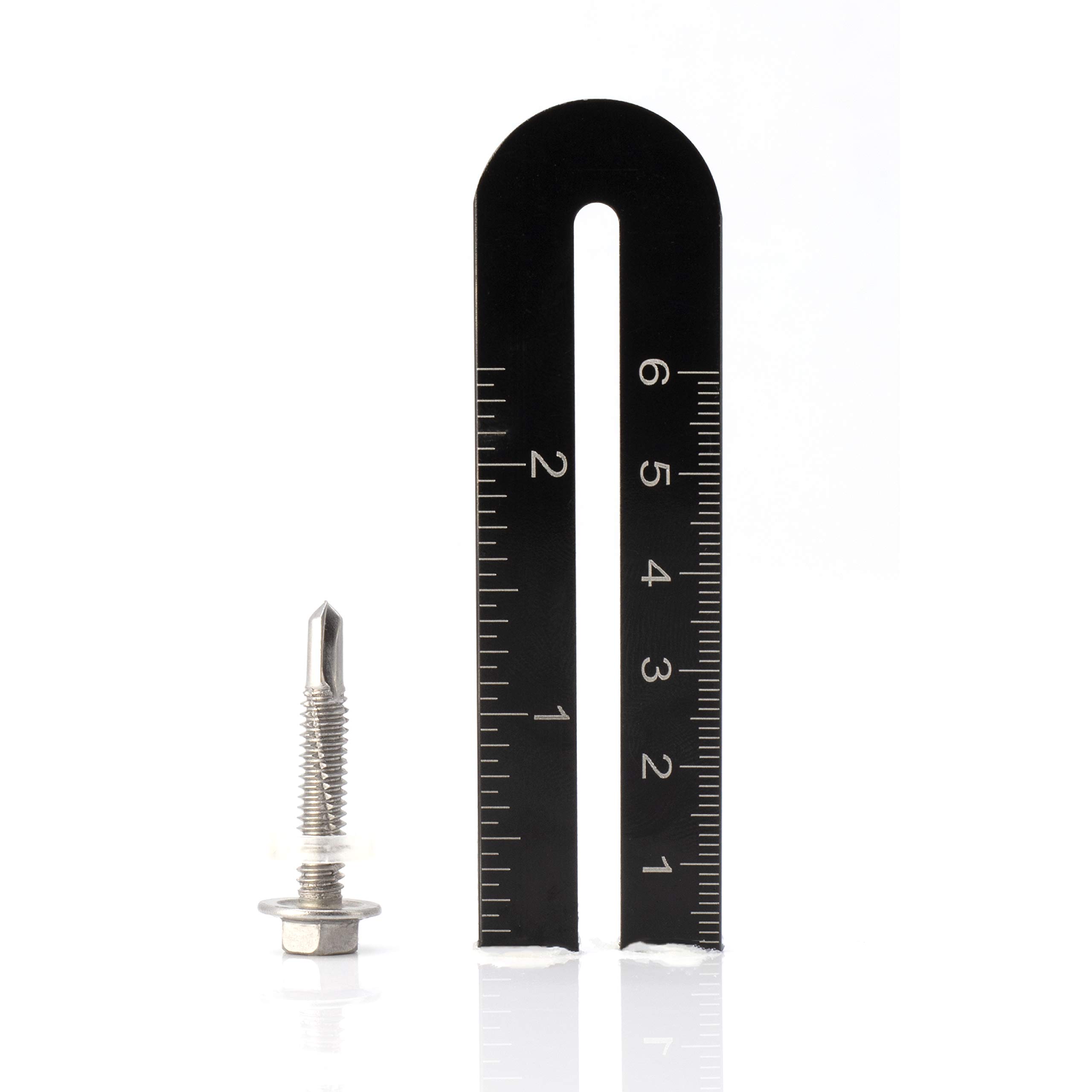 THE CIMPLE CO - 100pc Stainless Steel Self Drilling Tapping Screws #12 x 1 1/4" Hex Washer Head