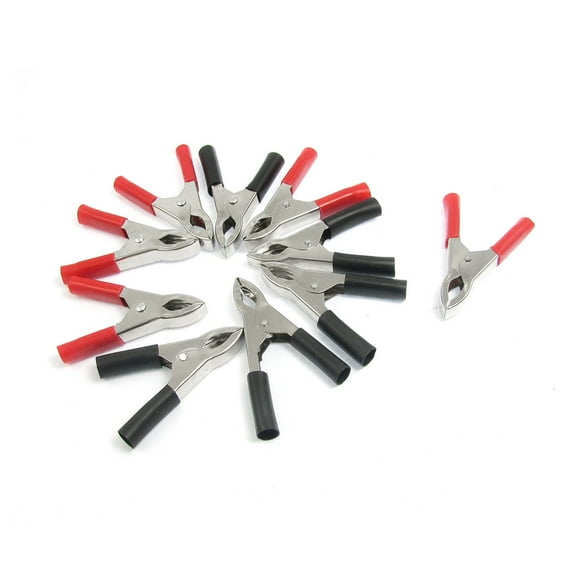 Unique Bargains 10 Pcs 15A Soft Plastic Boots Metal Car Battery Clip Alligator Clamps