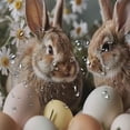 thumbnail image 5 of JEUXUS Durable and Washable Modern Bunny Easter Eggs Rabbit Shower Curtain Multiple Sizes White, 5 of 7