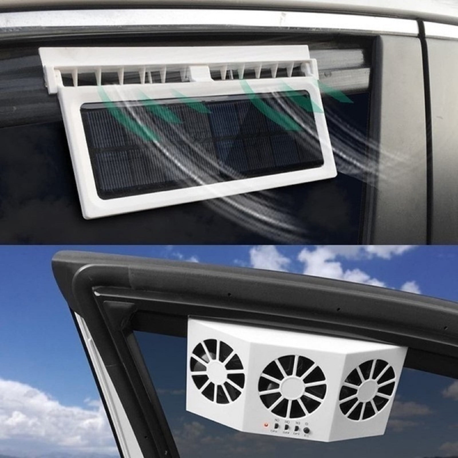 lulshou Portable Fan, Solar Powered Car Device Car Exhaust Fan Circulation Exhaust Fan Car Ventilation Fan, Small Fan for Bedroom