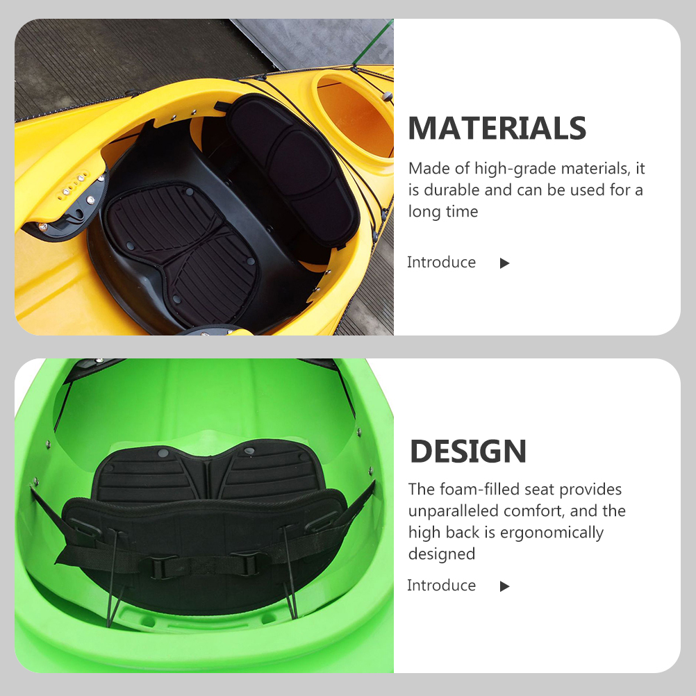 IBASETOY 1Pcs Kayak Padded Back Cushion Black EVA for Kayak Lumbar Support and Inflatable Boat Users