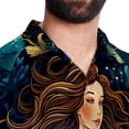 thumbnail image 5 of Mermaid Men's Short Sleeve Casual Printed Button Down Beach Shirt - Summer Unisex Top, 5 of 6