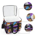 thumbnail image 6 of FORMRS Insulated Cooler Bag 24 Cans Capacity Soft Leakproof Lunch Box with Side Pockets, Purple Simple Triangles, 6 of 7