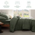 thumbnail image 6 of Bed in a Bag Queen - Queen Comforter Set 7 Piece Stripes Seersucker Bedding Set, Soft Lightweight Down Alternative Comforter Queen Bed Set(Bronze Green, Queen), 6 of 7