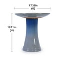 thumbnail image 5 of Olurrisa ​Elegant Modern Ceramic Bird Bath - Weather-Resistant Premium Ceramic Blue Ombre Finish - 17.3" L x 17.3" W x 18.1" H - for Garden, Patio, Lawn, Yard Decor - Attracts Birds, Outdoor Use​​, 5 of 8