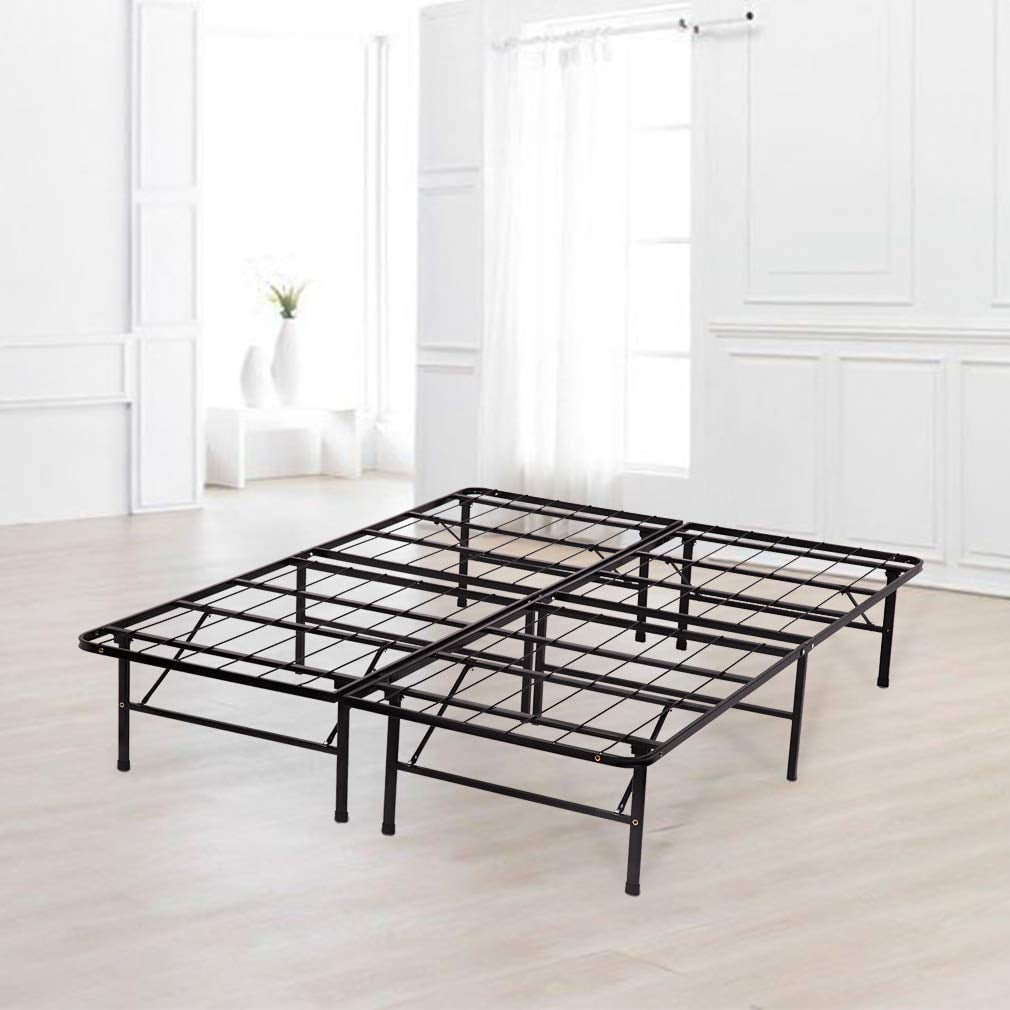 Platform Bed Frame King Folding, Foldable Metal Bed Frame
