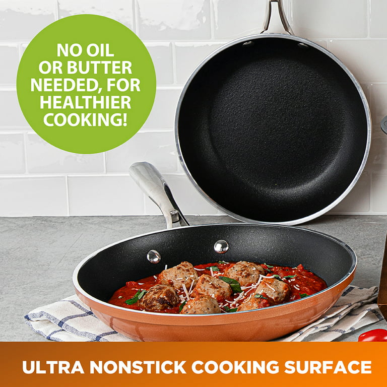 Gotham Steel Nonstick 5.5 Quart Multipurpose Deep Saute Jumbo Cooker Fry Pan  with Glass Lid & Reviews