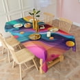 thumbnail image 3 of Colorful Tie Dye Flow Ball Pattern Rectangle Tablecloth 60"x120",Waterproof Polyester Rectangle Table Cloth, Wipeable Spillproof Polyester Tablecloth for Dining, Camping, Indoor and Outdoor, 3 of 5