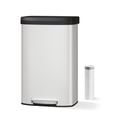 thumbnail image 7 of 21 Gallon (80L) in Home Metal Recycling Bin Kitchen Stainless Steel Recycling Bin with Liner Rim, Rear Handle, for Office Home Kitchen Garbage,White Industrial Smooth, 7 of 7