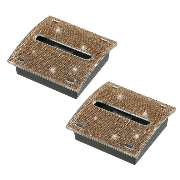 Uxcell Rhinestone Sticky Note Dispenser, 2 Pcs Posted Note Holder for 3x3" Sticky Notes, Yellow