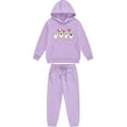 thumbnail image 4 of SYMOID Boys Purple Hall-oween Tracksuit, Ghost Graphic Hoodie and Joggers Set for Kids Ages 2-12,Size 2 T, 4 of 5